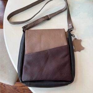 Stylish Brown and Tan Leather Men's Bag
